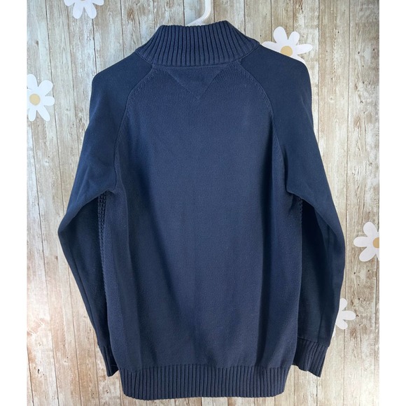 Tommy Hilfiger Boys Sweater Sz XL 20 Navy Blue Pullover Fleece Raglan Sleeves - Picture 2 of 7
